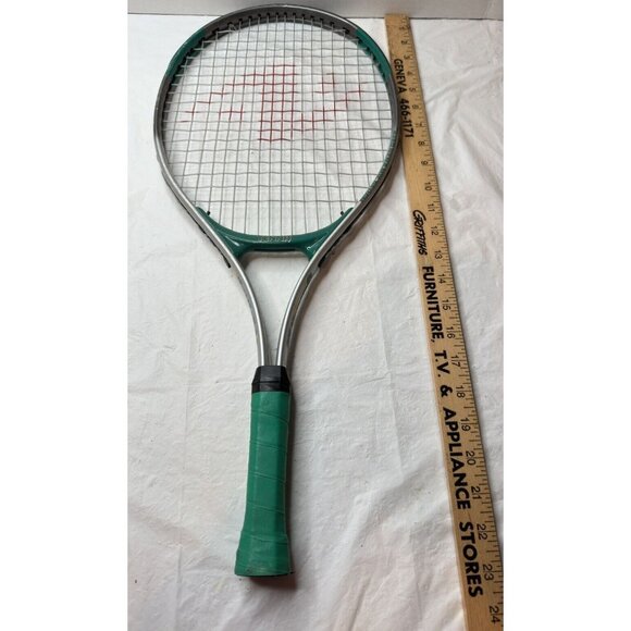 Junior 23 Aero Dynamic Tennis Racquet Green White Grip 3 5/8 Length 23" No Cover - Picture 7 of 9